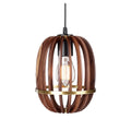 Lampa sufitowa w stylu industrialnym z drewna i metalu