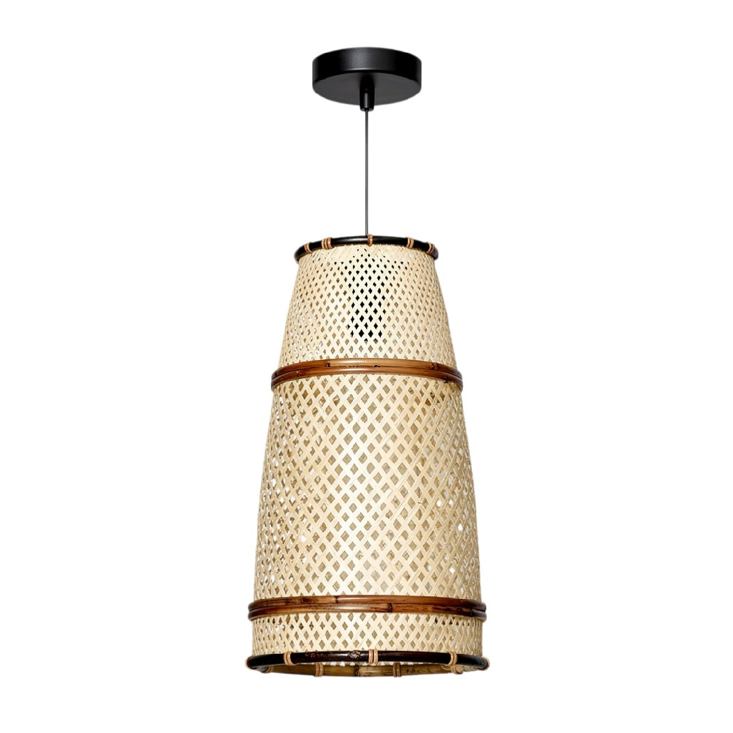 Nowoczesna lampa wisząca z rattanu - minimalistyczny design
